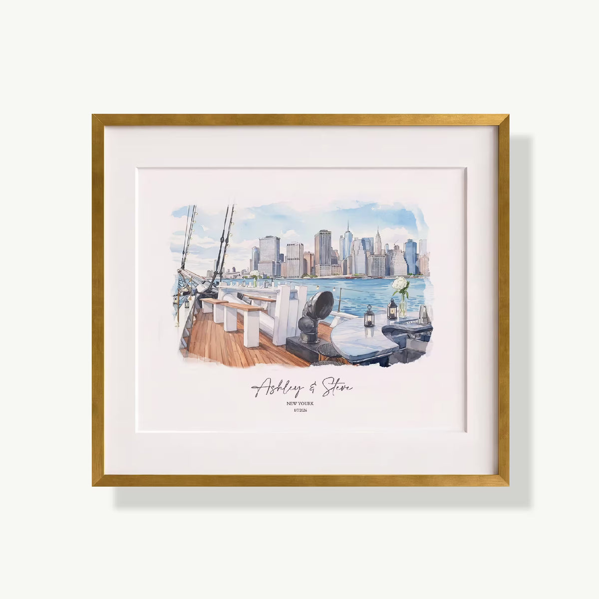Anniversary gift for couples, watercolor art print created from your photo, premium watercolor paper