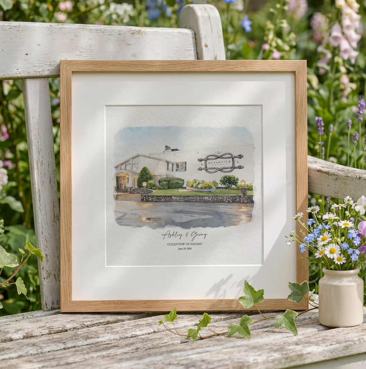 Anniversary gift for boyfriend, personalized watercolor art print from your photo, premium watercolor paper