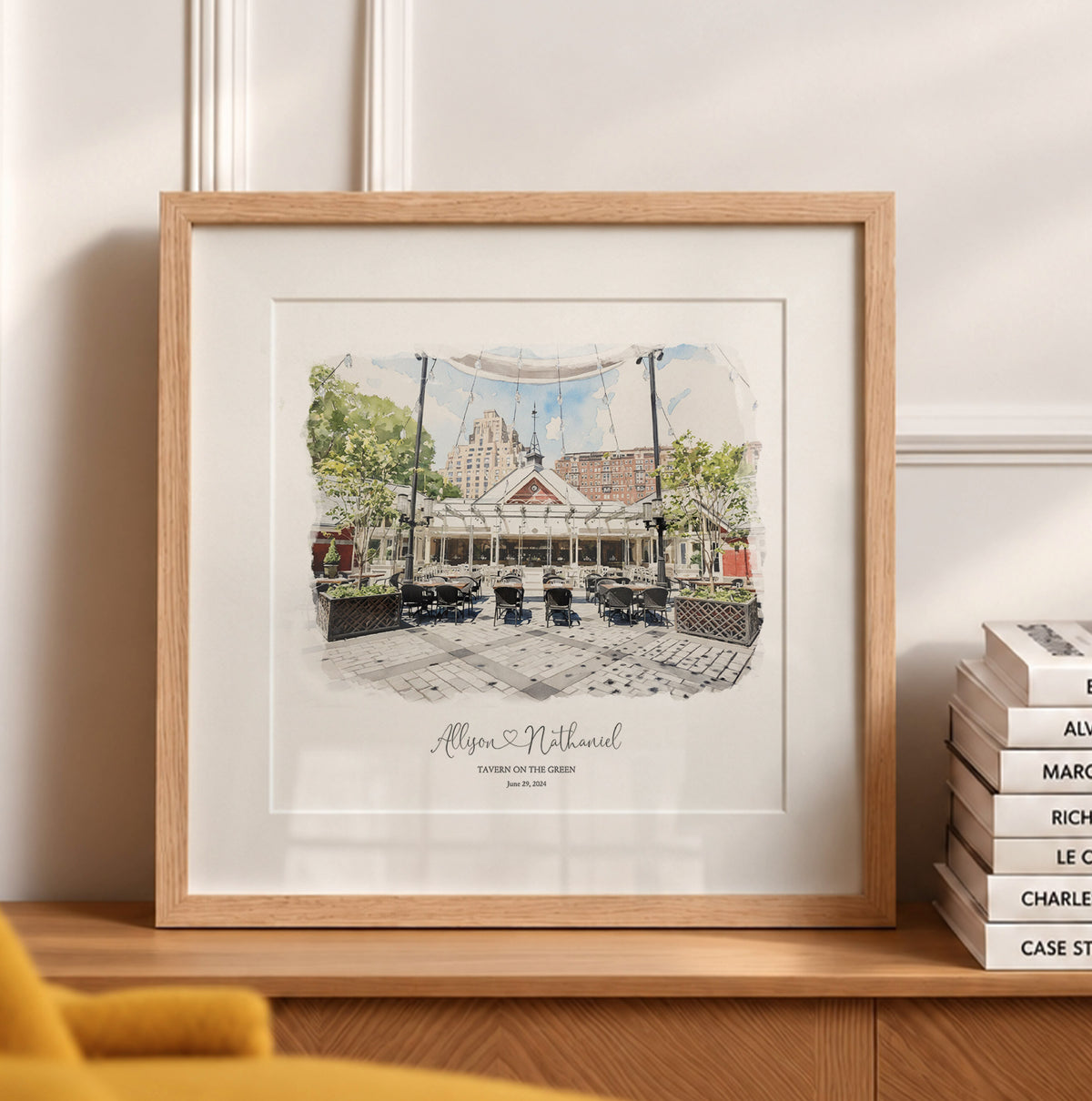 Anniversary gift for girlfriend, watercolor art print created from your photo, fine art print