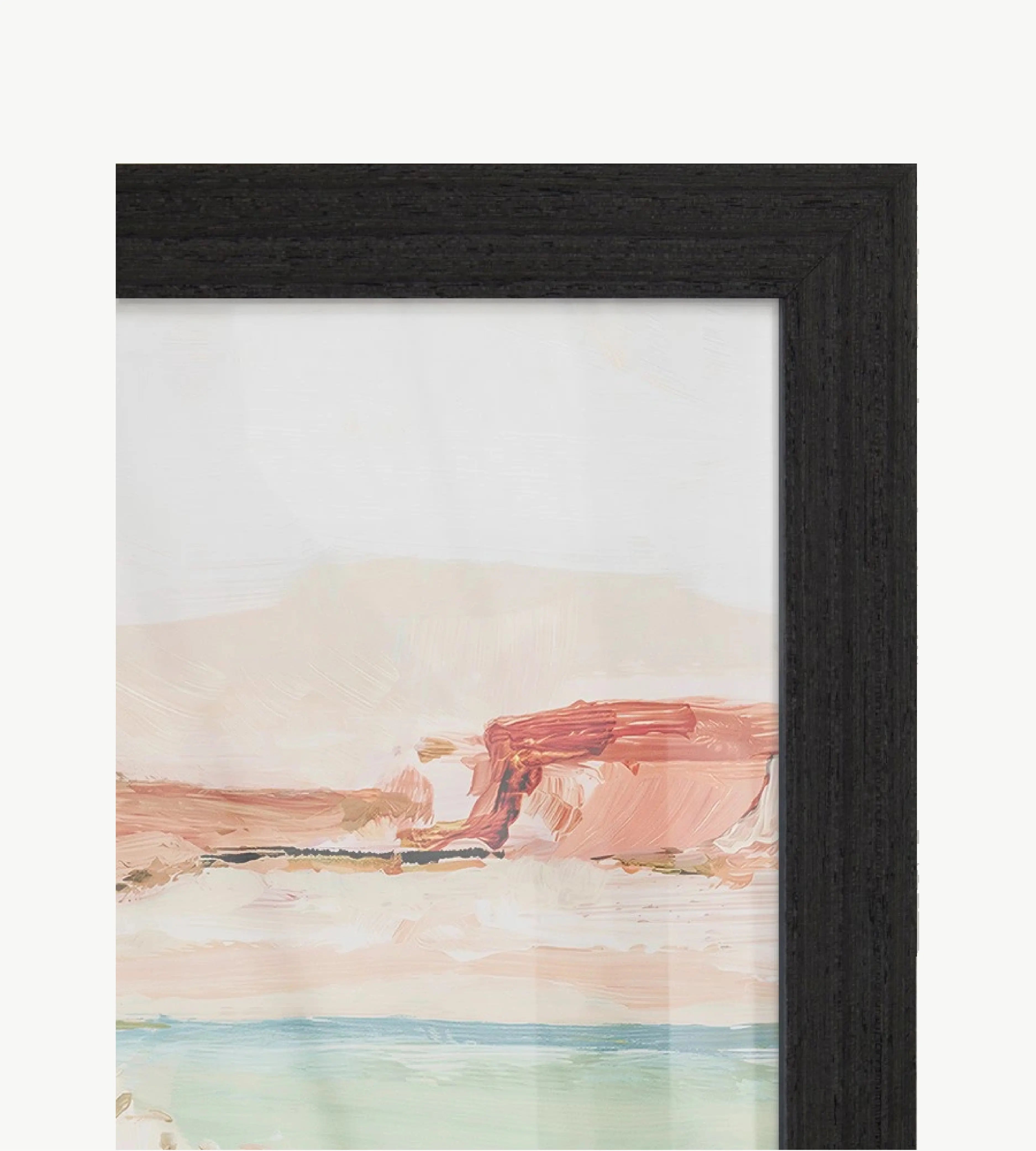 Premium black wooden picture frame made from solid natural wood with smooth finish, clean edges and anti reflective glazing, ready to hang wall art