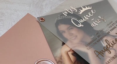 Personalized birthday invitation with photo and foil lettering for a custom birthday celebration