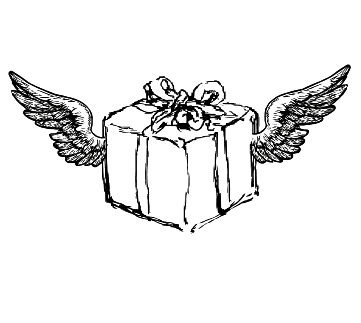 Hand-drawn free shipping icon with package illustration